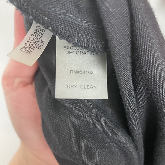 Calvin Klein Woman’s  Black Linen Blend Wide Leg Pants Elastic Waist Size 16W - Picture 7 of 8